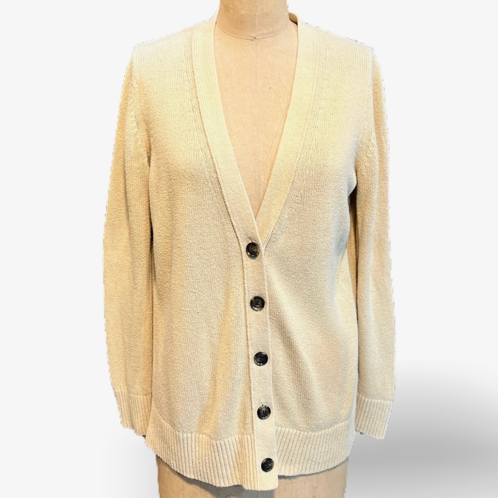 Banana Republic‎ hemp cotton knit cardigan sweater button front classic academia